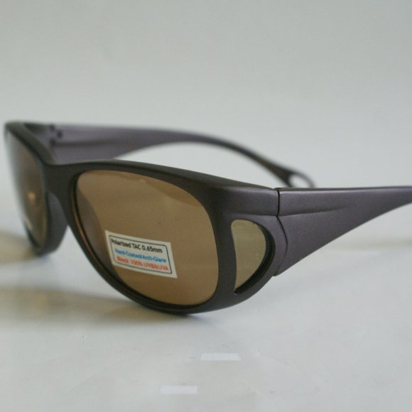 NWT Vintage 90's PC Large Oval Cover Polarized Sunglasses (M.Brown) - Picture 3 of 5